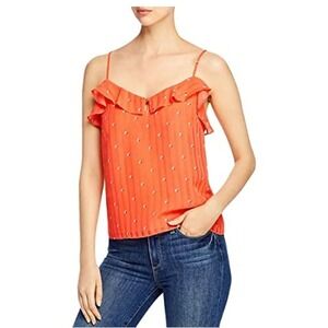 Cupcakes and Cashmere Ruffle Cami Top Sleeveless Blouse‎ Party Red S